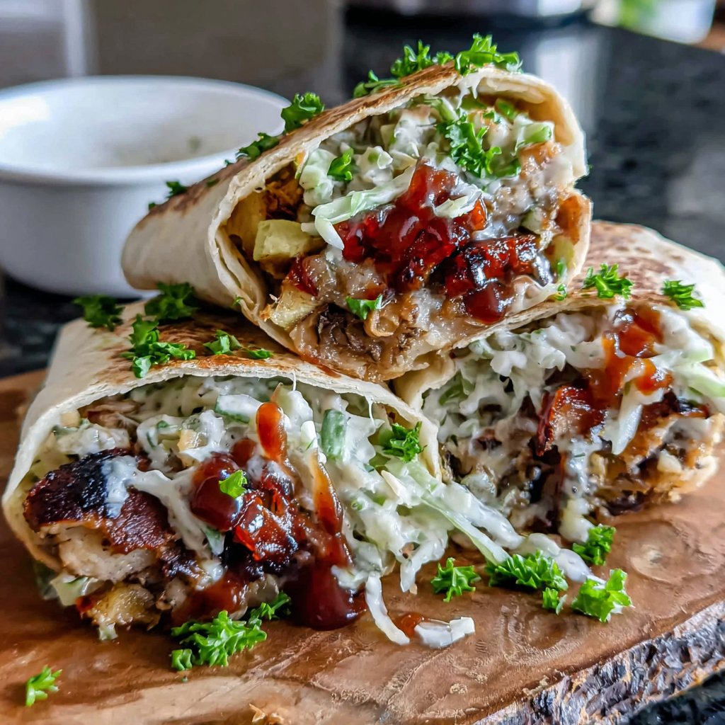 Smoky Burger and Slaw Wrap