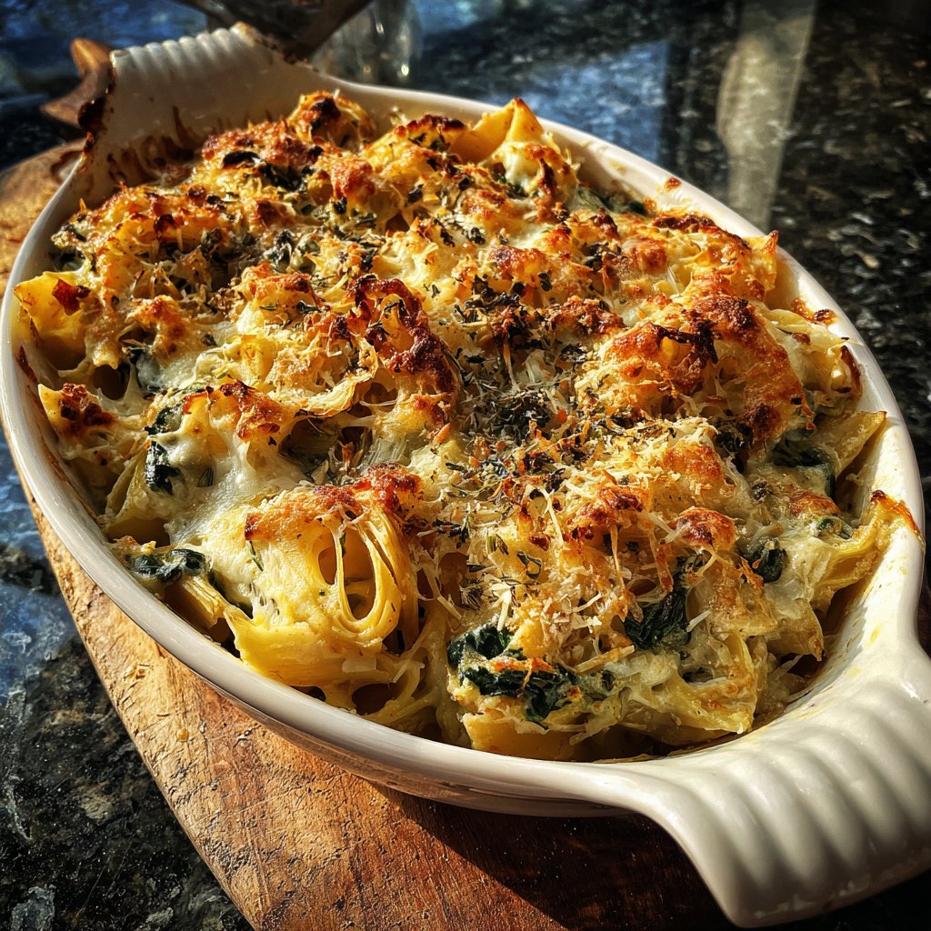 Spinach Artichoke Pasta Bake
