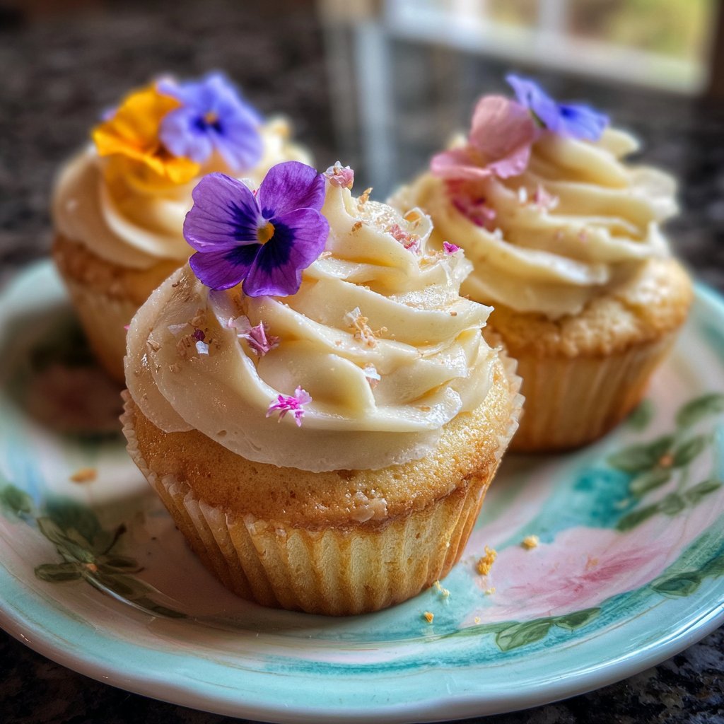 Fluffy Vanilla Blossom Cupcakes