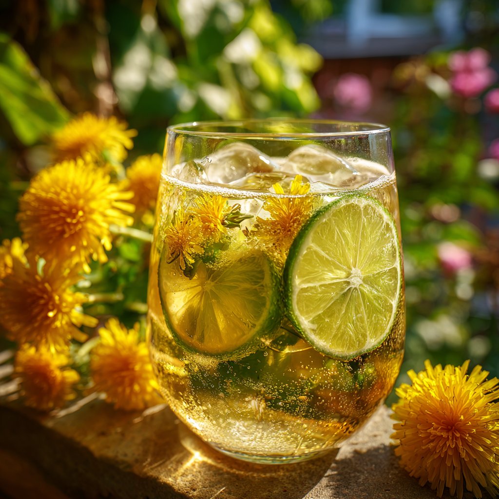 Dandelion and Lime Tea Spritz